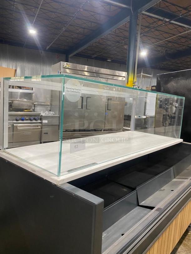 Structural Concepts Starbucks Style Commercial Black Refrigerated Open Grab-N-Go Merchandiser Display Case! With Enclosed Top Glass Merchandiser Showcase! Model: SBZ6652DR! 220V 1 Phase! On Legs! - Image 9 of 9