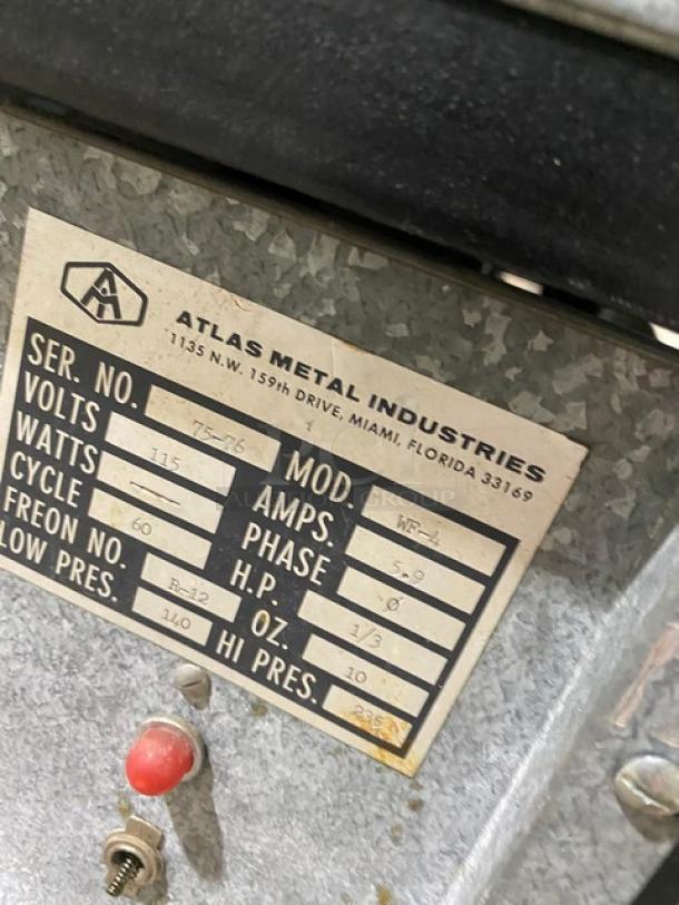 Atlas Metal Commercial Stainless Steel Electric Powered Drop-In Cold Slab/Frost Top! Model: WF-4 SN: 75-76! 115V! - Image 6 of 7