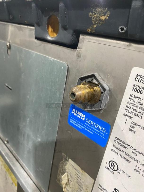 Scotsman Prodigy Series Commercial Stainless Steel Undercounter Air-Cooled Medium Cubed Ice Machine/Bin Combo! Energy Star Certified! With Top Sliding Lid! Model: CU2026MA-1A SN: 10061320010830! 115V 1 Phase! On Legs! - Image 6 of 9