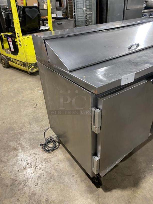 Beverage-Air Commercial Stainless Steel 2 Door Refrigerated Bain Marie Style Mega Top Salad/Sandwich Prep Table! Model: SP48-12! 115V 1 Phase! On Casters! - Image 2 of 9