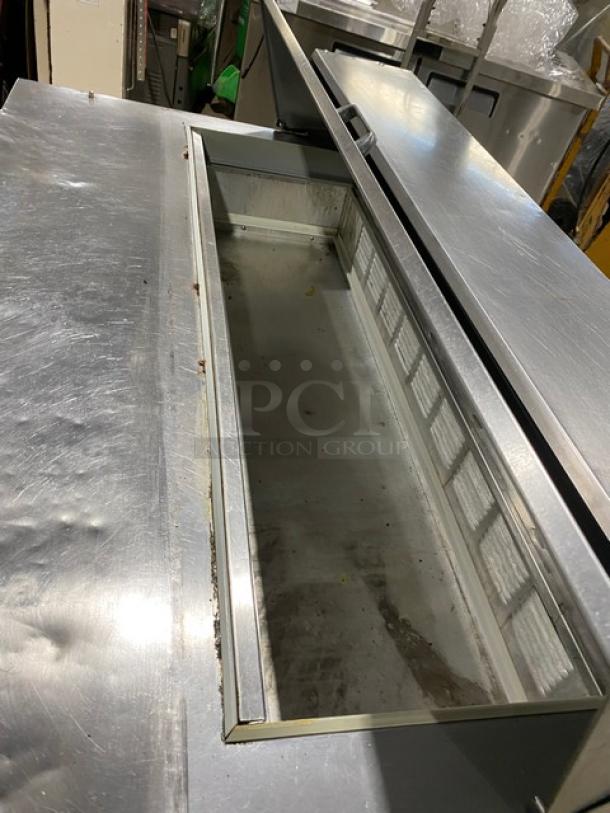 Beverage-Air Commercial Stainless Steel 2 Door Refrigerated Bain Marie Style Mega Top Salad/Sandwich Prep Table! Model: SP48-12! 115V 1 Phase! On Casters! - Image 8 of 9