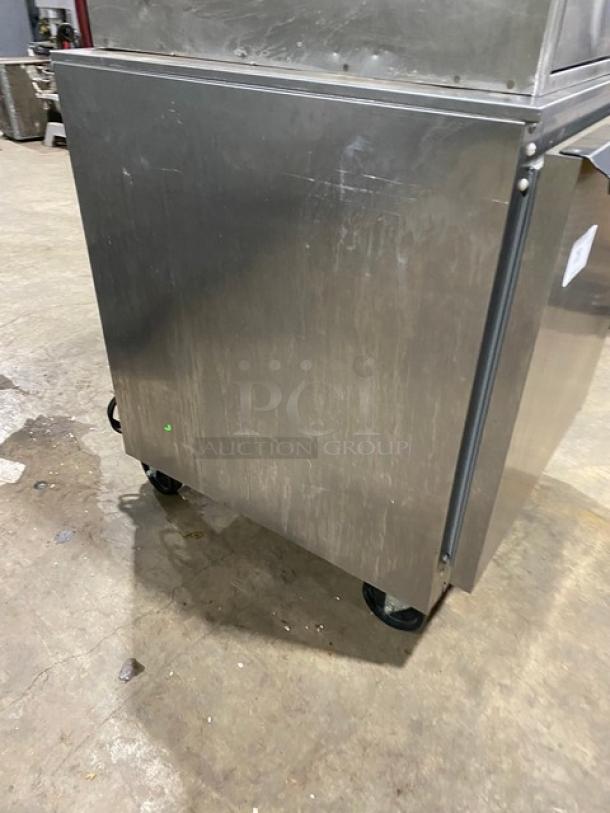 Beverage-Air Commercial Stainless Steel Single Door Undercounter Worktop Refrigerator! Energy Star Certified! With Poly Coated Wire Rack! Model: UCR27A-C SN: 13809512! 115V 1 Phase! On Casters! - Image 2 of 7