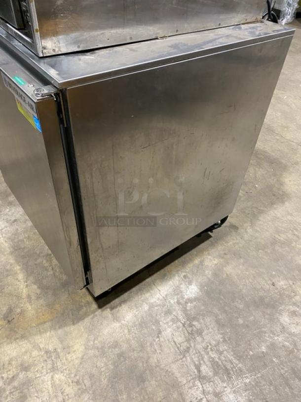 Beverage-Air Commercial Stainless Steel Single Door Undercounter Worktop Refrigerator! Energy Star Certified! With Poly Coated Wire Rack! Model: UCR27A-C SN: 13809512! 115V 1 Phase! On Casters! - Image 3 of 7