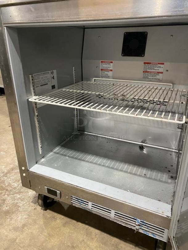 Beverage-Air Commercial Stainless Steel Single Door Undercounter Worktop Refrigerator! Energy Star Certified! With Poly Coated Wire Rack! Model: UCR27A-C SN: 13809512! 115V 1 Phase! On Casters! - Image 5 of 7