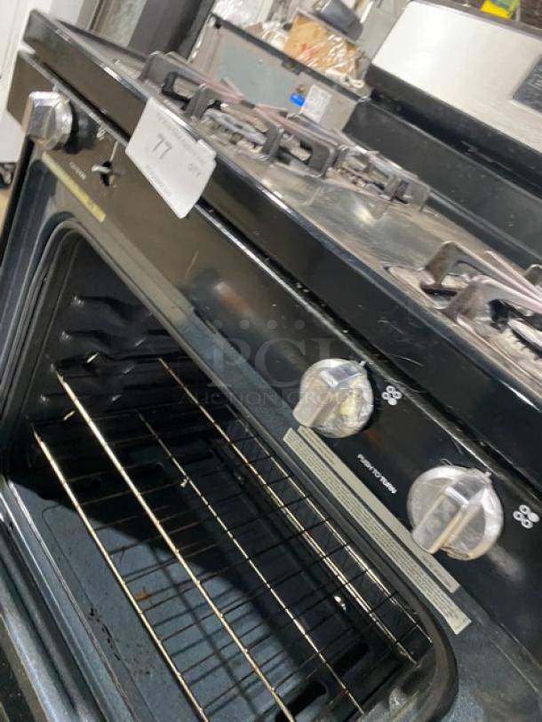 Amana Commercial Stainless Steel/Black Coated Natural Gas Powered 4 Burner Range/Oven Combo! With Wire Oven Racks! - Image 8 of 10