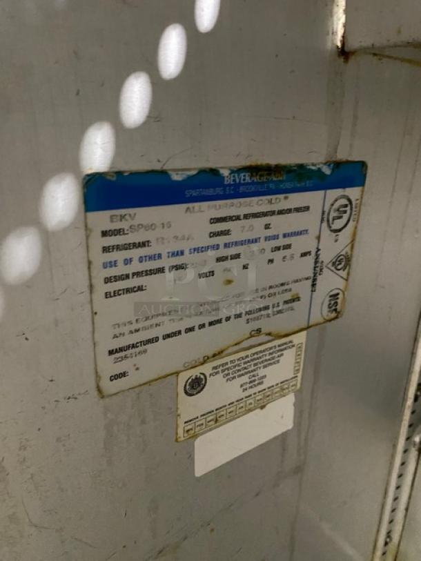 Beverage-Air Commercial Stainless Steel 2 Door Refrigerated Mega Top Salad/Sandwich Prep Table! Model: SP60-16! 115V 1 Phase! On Casters! - Image 8 of 9