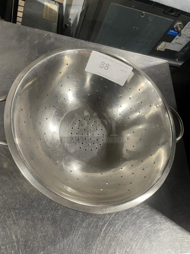 Commercial Stainless Steel Perforated Strainer! With Handles! - Image 2 of 3
