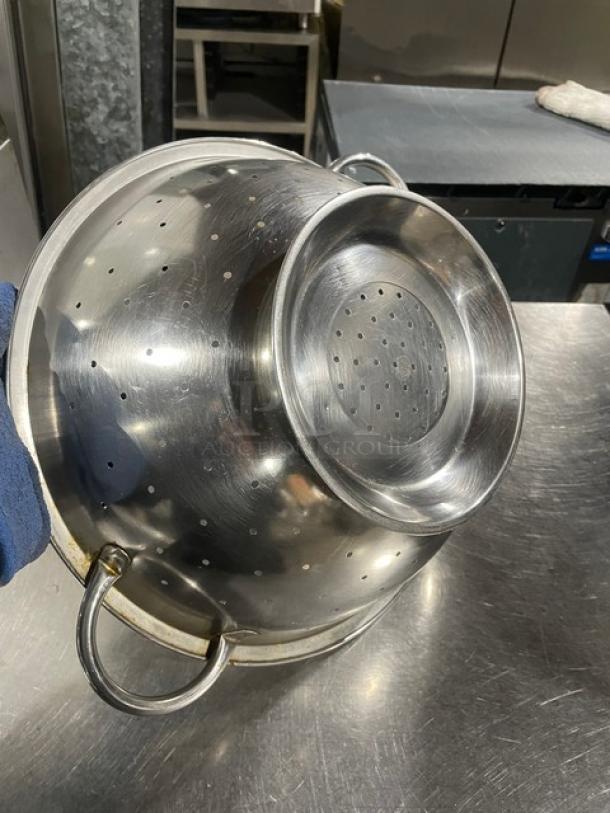 Commercial Stainless Steel Perforated Strainer! With Handles! - Image 3 of 3