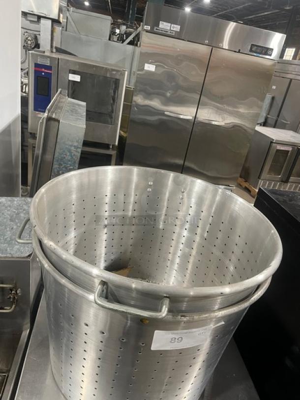 Lot Of Commercial Stainless Steel Perforated Steamer Basket/Pot! With Handles! All One Money! - Image 2 of 4