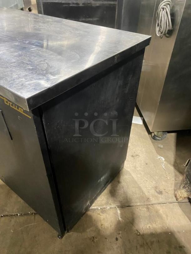 True Commercial Black 2 Door Refrigerated Back Bar Cooler! With Stainless Steel Worktop! With Poly Coated Wire Racks! Model: TBB-2 SN: 1-4727416! 115V 1 Phase! On Casters! - Image 2 of 8