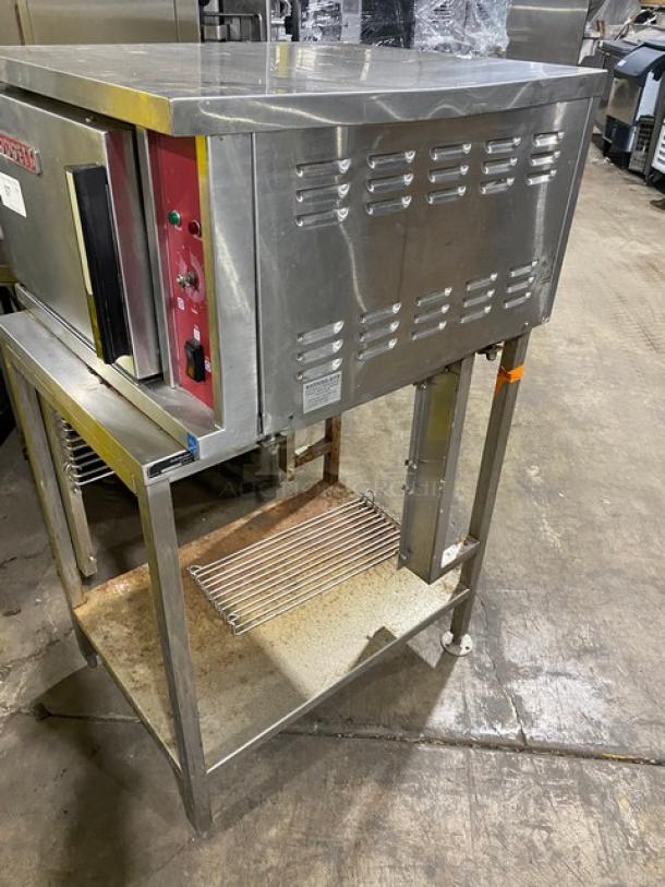 Blodgett Commercial Stainless Steel Electric Powered Half Size Countertop 3-Pan Convection Steamer! With Built In Pan Holding Rack! Model: SN-3E SN: 071307S9011-3327! 208V! With Cleveland Range Heavy-Duty Single Shelf Equipment Stand! On Legs! - Image 2 of 7