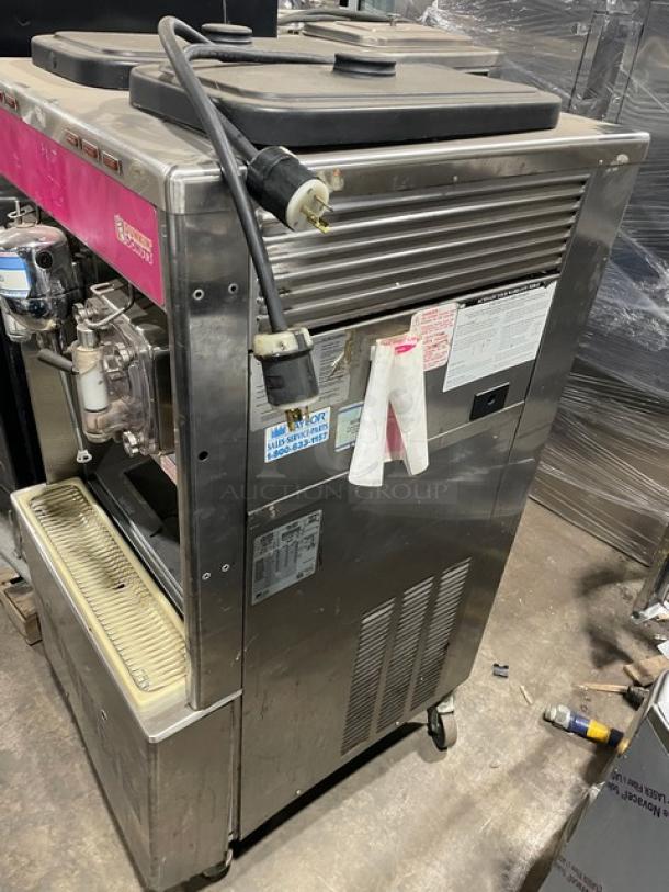 Taylor Dunkin Donuts Style Commercial Stainless Steel Electric Powered 2-Flavor Uncarbonated Frozen Beverage Machine! With 2 Dispensers & Coolatta Style Blender/Mixing Attachment! With Drip Tray! Model: 342D-27 SN: K2070024! 208-230V 1 Phase! On Casters! - Image 3 of 9