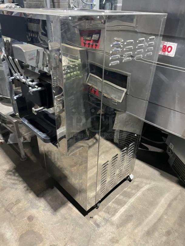 Elvaria Commercial Stainless Steel Electric Powered Dual Flavor/Twist Soft Serve Ice Cream/Frozen Yogurt Machine! With 2 Hoppers & 3 Dispensers! With Drip Tray! Model: 515 TW SN: 3410093794! 220-240V! On Casters! - Image 2 of 9