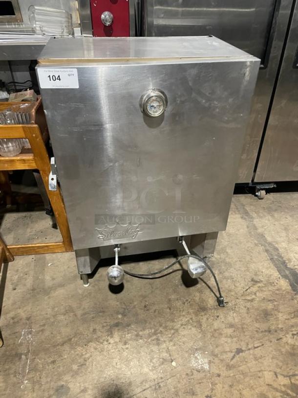 Silver King Commercial Stainless Steel Electric Powered Refrigerated Countertop Milk/Creme Beverage Dispenser! With 2 Dispensers! Model: SK02-R-S SN: 106598R! 115V! On Legs! - Image 1 of 8