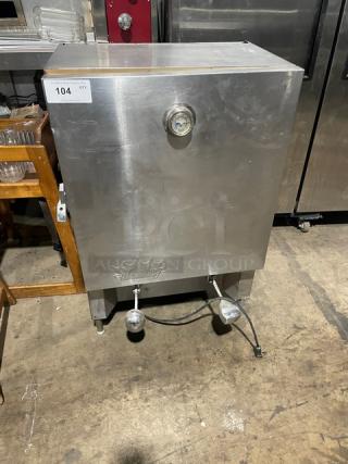 Silver King Commercial Stainless Steel Electric Powered Refrigerated Countertop Milk/Creme Beverage Dispenser! With 2 Dispensers! Model: SK02-R-S SN: 106598R! 115V! On Legs!