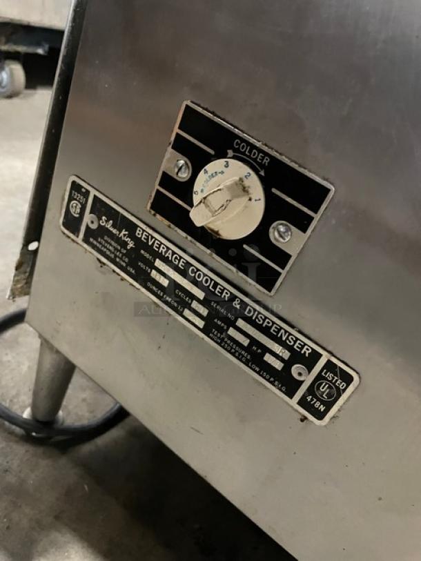 Silver King Commercial Stainless Steel Electric Powered Refrigerated Countertop Milk/Creme Beverage Dispenser! With 2 Dispensers! Model: SK02-R-S SN: 106598R! 115V! On Legs! - Image 7 of 8