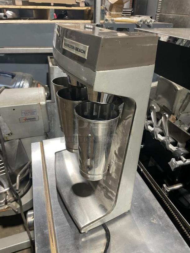 Hamilton Beach Commercial Electric Powered Countertop Triple Head Milkshake/Malt Drink/Beverage Mixer! With 3 Spindles & 3 Stainless Steel Cups! Model: 941-1! 120V! - Image 2 of 8