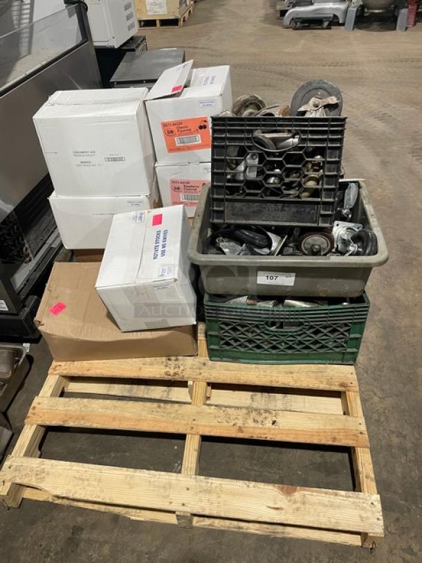 MIXED PALLET! Lot Of Misc. Commercial Heavy-Duty Casters! With Dole Multiple Flavors Soft-Serve Mix! & More! ALL ONE MONEY! - Image 1 of 5