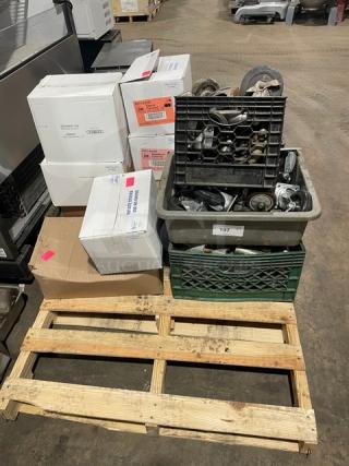 MIXED PALLET! Lot Of Misc. Commercial Heavy-Duty Casters! With Dole Multiple Flavors Soft-Serve Mix! & More! ALL ONE MONEY!
