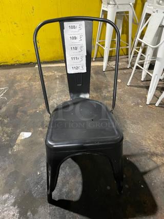 Commercial Black Coated Stackable Indoor/Outdoor Dining Chairs! 5X Your Bid!