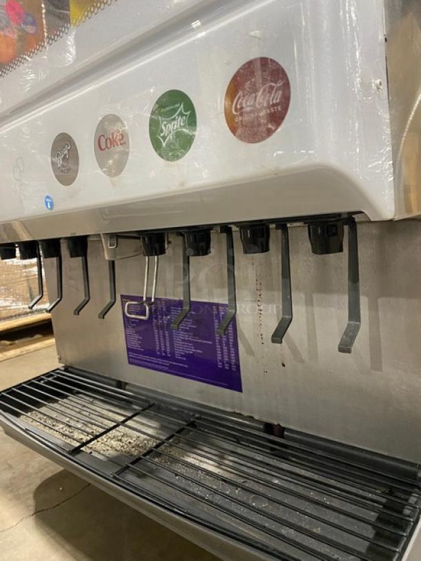 Cornelius Commercial Stainless Steel Electric Powered Countertop Ice/Cold Beverage Dispenser! With 8 UFB-1™ Sanitary Levers! Model: DF250-BC SN: 62A0251DF024! 115V 1 Phase! On Legs! - Image 6 of 13