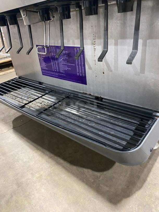 Cornelius Commercial Stainless Steel Electric Powered Countertop Ice/Cold Beverage Dispenser! With 8 UFB-1™ Sanitary Levers! Model: DF250-BC SN: 62A0251DF024! 115V 1 Phase! On Legs! - Image 7 of 13