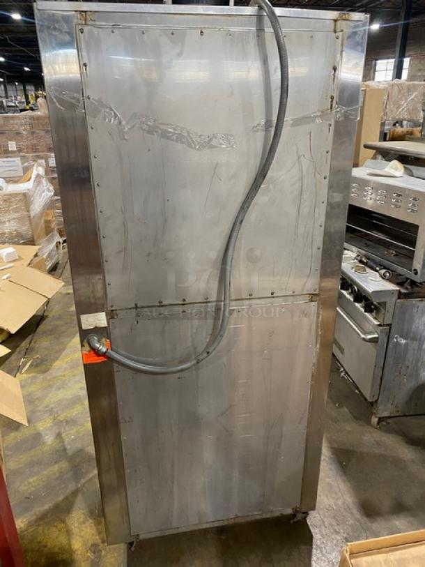 Nu-Vu Subway Style Commercial Stainless Steel Electric Powered Double Deck Convection Oven/Proofer Combo! With Built In Pan Holding Racks! Model: OP-2LFM SN: 121-4642! 120/208V 3 Phase! On Casters! - Image 3 of 11