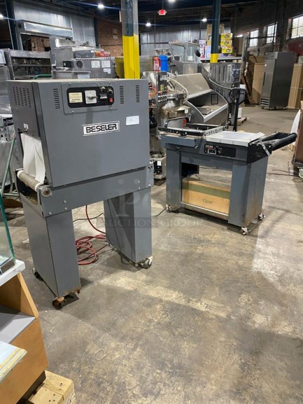 Beseler Commercial Electeric Powered Heavy Duty Shrink Wrap System Machine/Heat Tunnel Combo! Model: HS-1520D SN: J1A13120! 115V 1 Phase / Model: TD-16-10 SN: 040600122! 220V 1 Phase! On Casters! All One Money! - Image 1 of 13