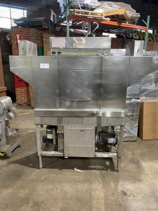 Hobart Commercial Stainless Steel Electric Powered Free Standing Heavy-Duty Ware Washing/Dish Washing Machine! Model: C44A SN: 85-1032057! 208V 3 Phase! On Legs!