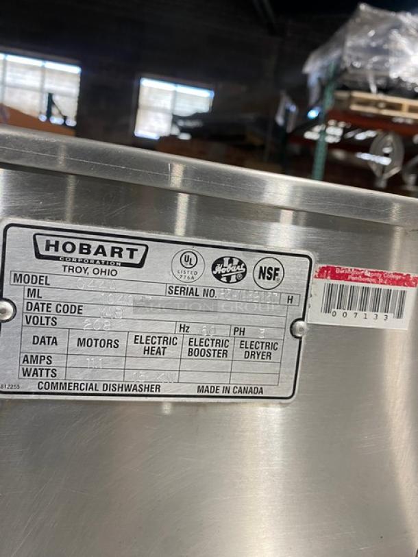 Hobart Commercial Stainless Steel Electric Powered Free Standing Heavy-Duty Ware Washing/Dish Washing Machine! Model: C44A SN: 85-1032057! 208V 3 Phase! On Legs! - Image 13 of 13