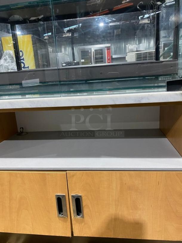 Commercial Straight Glass 4-Tier Dry Bakery Bagel/Donut Display Showcase! With Double Glass Pull Open Doors! On Single Shelf Enclosed Storage Cabinet Base! - Image 6 of 8