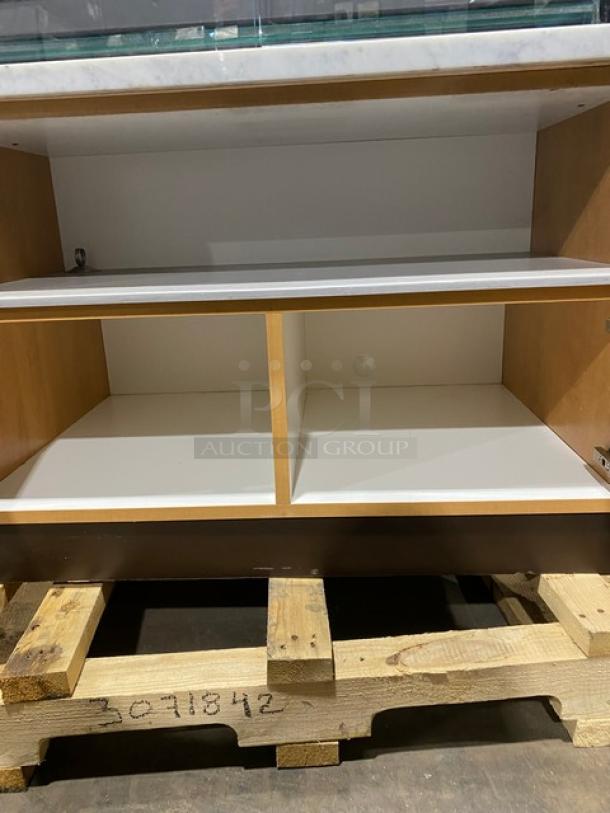 Commercial Straight Glass 4-Tier Dry Bakery Bagel/Donut Display Showcase! With Double Glass Pull Open Doors! On Single Shelf Enclosed Storage Cabinet Base! - Image 7 of 8