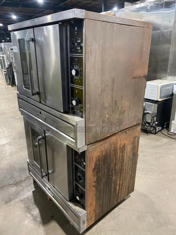 Garland Commercial Stainless Steel Natural Gas Powered Double Stacked Convection Oven! With Thermostatic Controls! With Wire Oven Racks! Model: F01 SN: TG3! 115V 1 Phase! With Legs! 2X Your Bid Makes One Unit! - Image 2 of 15