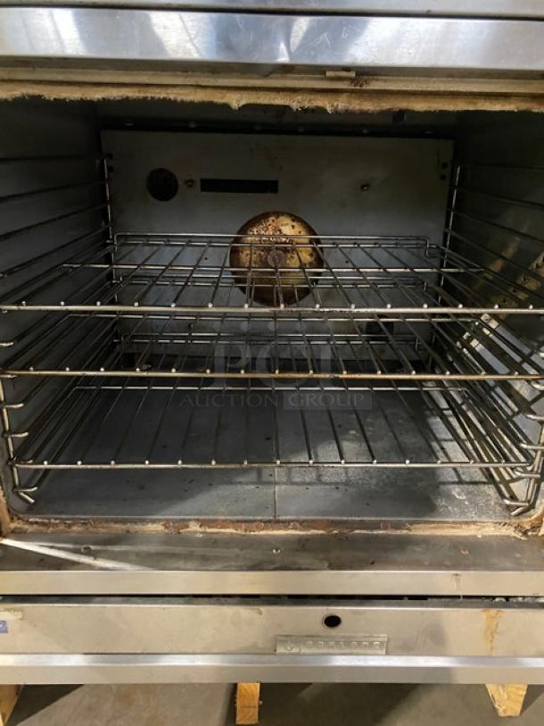 Garland Commercial Stainless Steel Natural Gas Powered Double Stacked Convection Oven! With Thermostatic Controls! With Wire Oven Racks! Model: F01 SN: TG3! 115V 1 Phase! With Legs! 2X Your Bid Makes One Unit! - Image 7 of 15