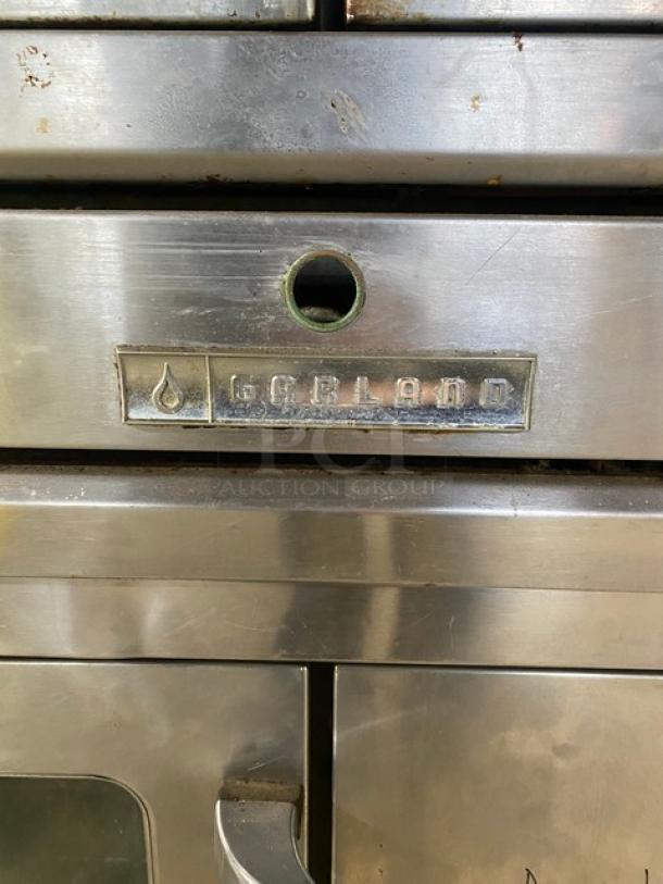 Garland Commercial Stainless Steel Natural Gas Powered Double Stacked Convection Oven! With Thermostatic Controls! With Wire Oven Racks! Model: F01 SN: TG3! 115V 1 Phase! With Legs! 2X Your Bid Makes One Unit! - Image 8 of 15
