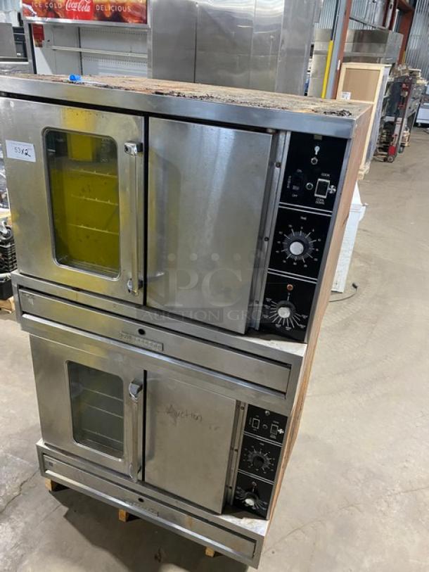 Garland Commercial Stainless Steel Natural Gas Powered Double Stacked Convection Oven! With Thermostatic Controls! With Wire Oven Racks! Model: F01 SN: TG3! 115V 1 Phase! With Legs! 2X Your Bid Makes One Unit! - Image 12 of 15