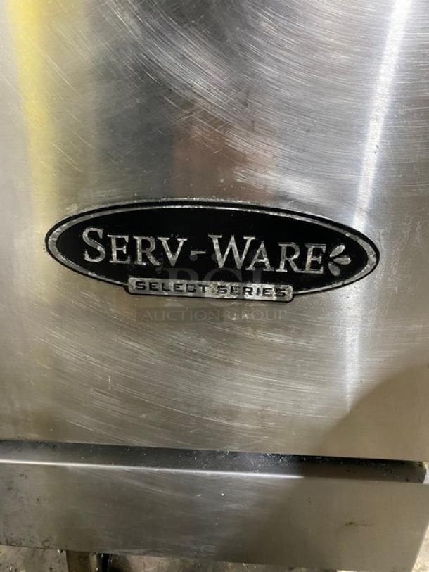 Serv-Ware! 2022 Late Model! Select Series Commercial Stainless Steel Natural Gas Powered 50 Lb. Deep Fat Fryer! With Back Splash & Basket Hanger! Model: SS-SGF-50N SN: 2626182203290004! On Casters! - Image 6 of 11