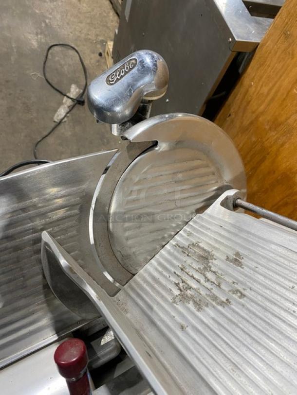 Globe Commercial Electric Powered Countertop Gravity Feed Deli Meat Slicer! Model: 210 SN: 11108! On Legs! - Image 5 of 9