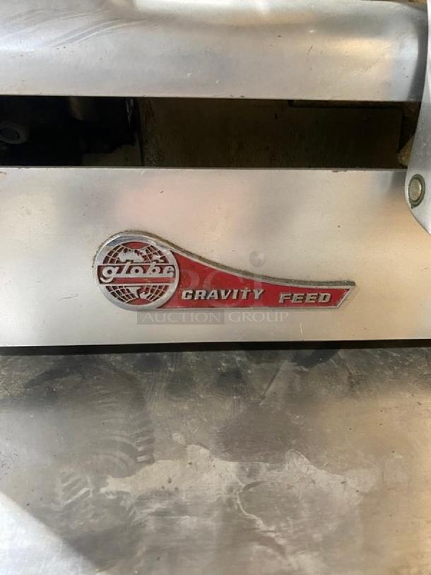 Globe Commercial Electric Powered Countertop Gravity Feed Deli Meat Slicer! Model: 210 SN: 11108! On Legs! - Image 8 of 9