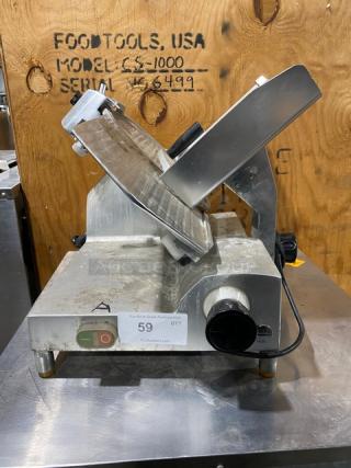Avantco Commercial Electric Powered Countertop Semi-Automatic Gravity Feed Deli Meat Slicer! With 12" Blade! Model: SL300C SN: 33046515SL512! 110-120V 1 Phase! On Legs!