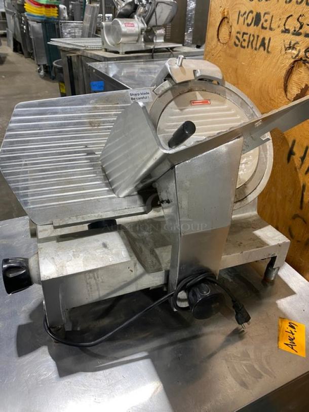 Avantco Commercial Electric Powered Countertop Semi-Automatic Gravity Feed Deli Meat Slicer! With 12" Blade! Model: SL300C SN: 33046515SL512! 110-120V 1 Phase! On Legs! - Image 2 of 10