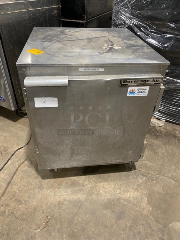 Beverage-Air Commercial Stainless Steel Single Door Undercounter Refrigerator! With Poly Coated Wire Rack! Model: UCR27A SN: 8206569! 115V 1 Phase! On Casters! - Image 1 of 7