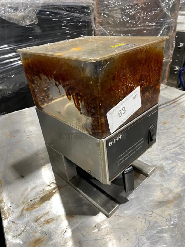 Bunn LPG-Series Commercial Stainless Steel Electric Powered Countertop Low Profile Portion Control Grinder! With Single Hopper! Model: LPG SN: LPG0017793! 120V 1 Phase! - Image 2 of 8