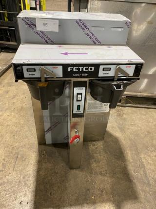 Fetco Commercial Stainless Steel Electric Powered Countertop Twin Automatic Coffee Brewer! With Hot Water Dispenser! Model: CBS-52H20 SN: 6403381590! 120/208/240V 3 Phase!