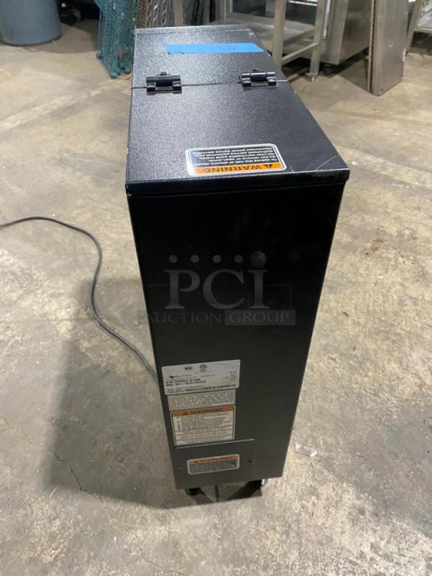 Bunn Commercial Black Electric Powered Countertop Hot Chocolate/Cappuccino Hot Beverage Fresh Mix Dispenser Machine! With 2 Hoppers! With Customizable LED Front Display! Model: FMD-2 SN: FMD0128718! 120V 1 Phase! On Legs! - Image 3 of 8