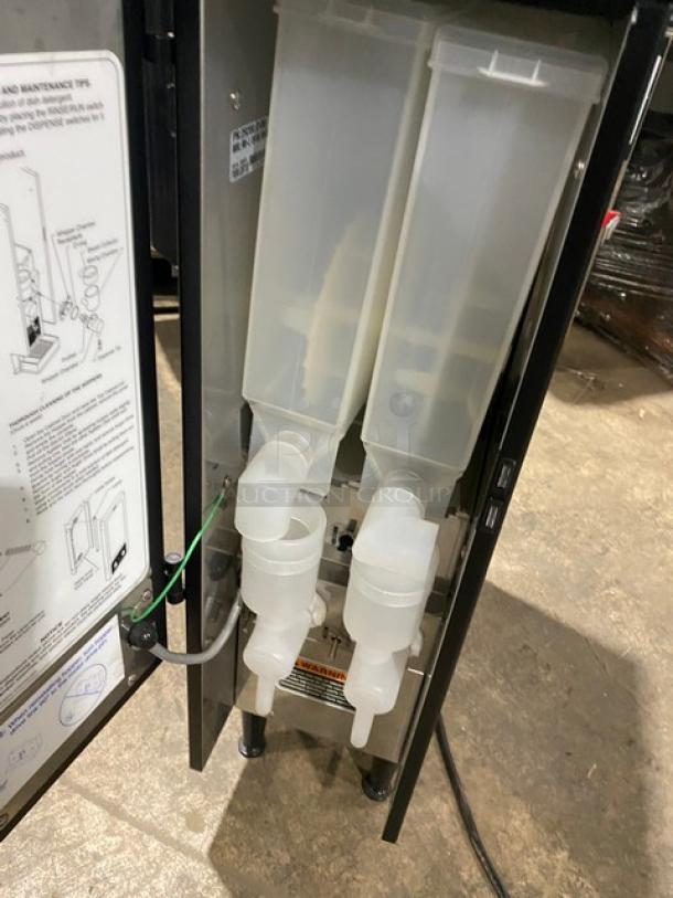 Bunn Commercial Black Electric Powered Countertop Hot Chocolate/Cappuccino Hot Beverage Fresh Mix Dispenser Machine! With 2 Hoppers! With Customizable LED Front Display! Model: FMD-2 SN: FMD0128718! 120V 1 Phase! On Legs! - Image 6 of 8