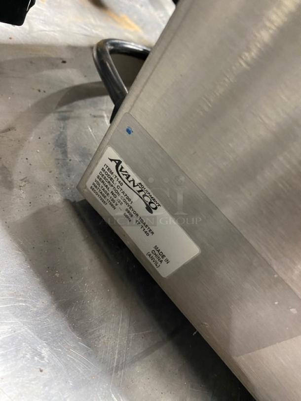 Avantco Commercial Stainless Steel Electric Powered Countertop 10" Wide Conveyor Toaster! With 3" Opening! Model: T140 SN: 32090617T140! 120V! - Image 7 of 8