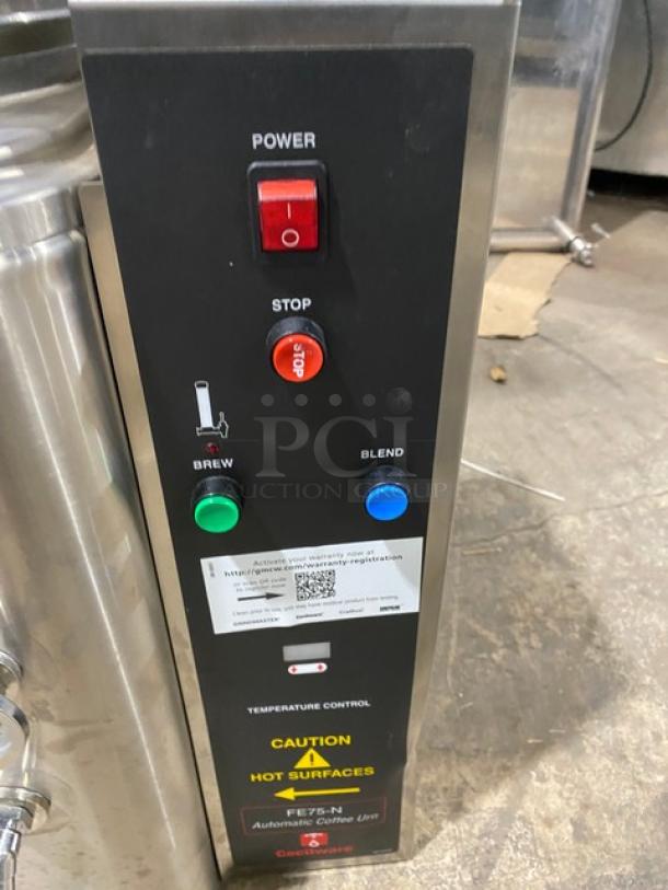 GrindMaster Cecilware Commercial Stainless Steel Electric Powered Countertop Single Automatic 3-Gal Coffee Urn! Model: FE75-N SN: L259108! 120/208V 3 Phase! - Image 7 of 9