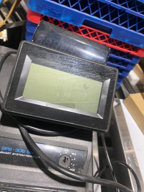Sam4s Commercial Black Electric Powered Countertop Food Service Cash Register! With Cash Drawer! Model: SPS-320 SN: 1308270077! 120V 1 Phase! - Image 7 of 9
