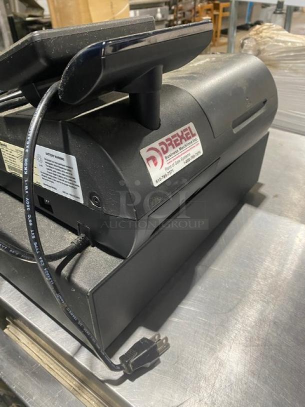 Sam4s Commercial Black Electric Powered Countertop Food Service Cash Register! With Cash Drawer! Model: SPS-320 SN: 1106270010! 120V 1 Phase! - Image 4 of 8